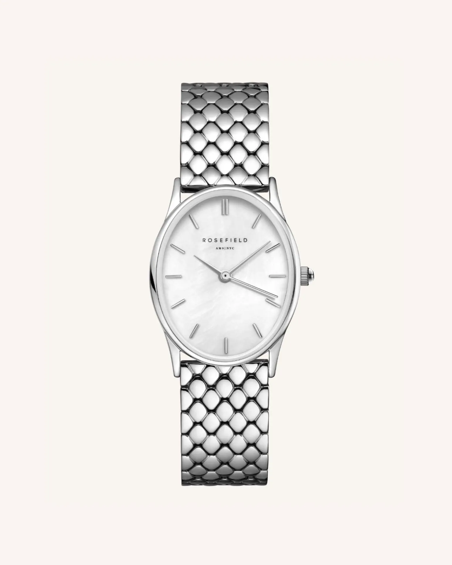 The Oval Silver Steel Strap