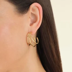 Triple Hoop Gold